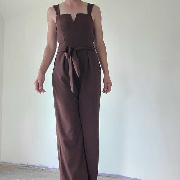 Elegant chocolate romper by Moa Moa, size small, with pockets! - Picture 4 of 11